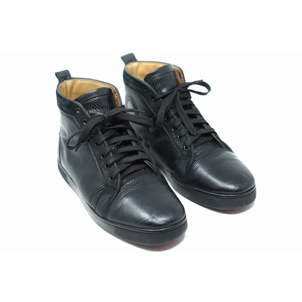 ChristianLouboutin Louis Flat Calf Sneakers Black HighTop –SizeUS 9.5 / EUR 42.5